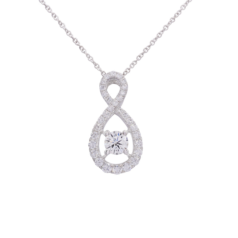 18 Carat White Gold Diamond Pendant on Chain