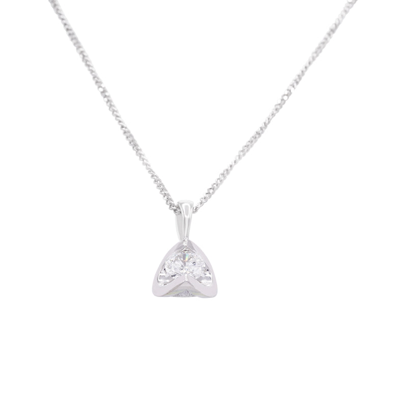 18 Carat White Gold Diamond Pendant on Chain