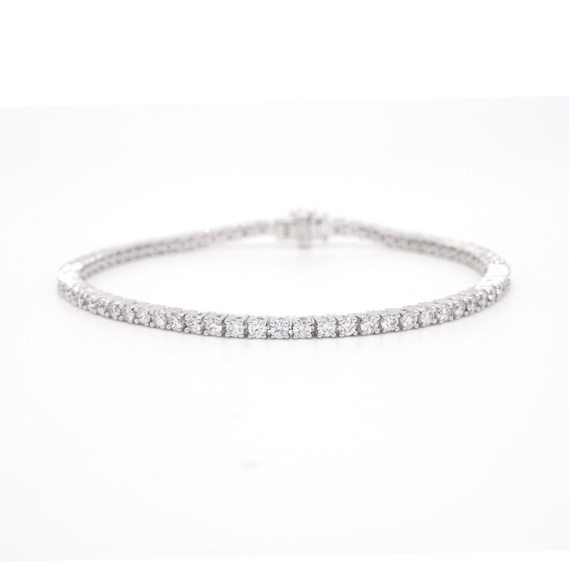 18 Carat White Gold Diamond Line Bracelet
