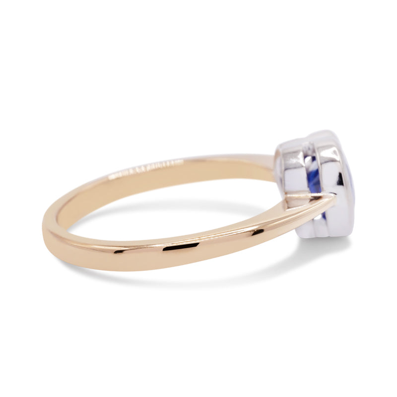 18 Carat Yellow & White Gold Heart Shaped 1.48ct Sapphire Ring