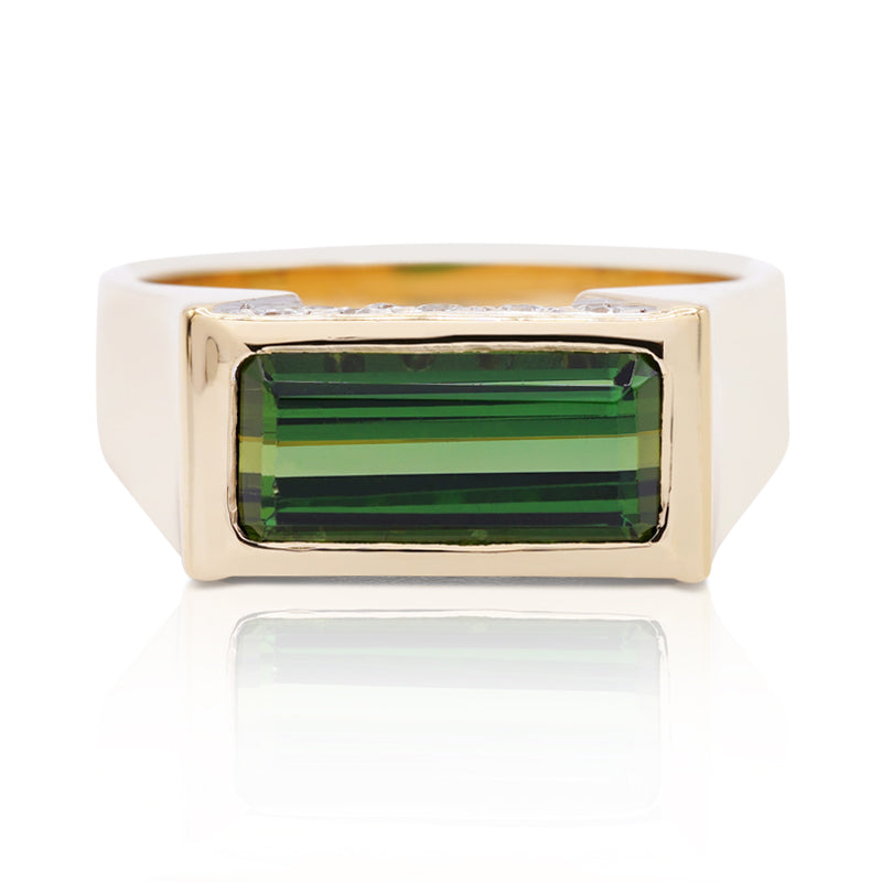 18 Carat Yellow Gold Tourmaline 3.00ct & Diamond Ring