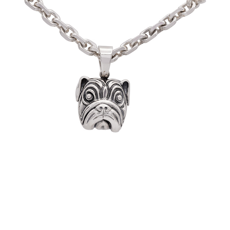 Silver Bulldog Pendant on Chain