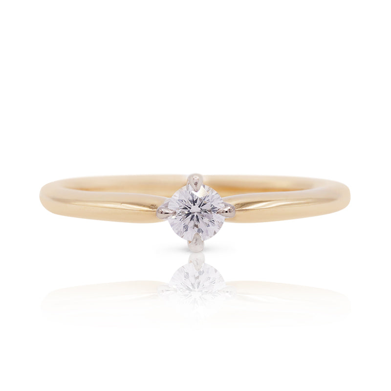 18 Carat Yellow Gold Diamond Solitaire Ring