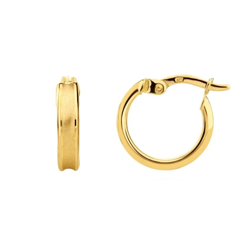 9ct Gold Small Concave Hoop