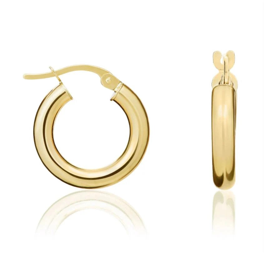 9ct Gold Tube 16mm Hoop