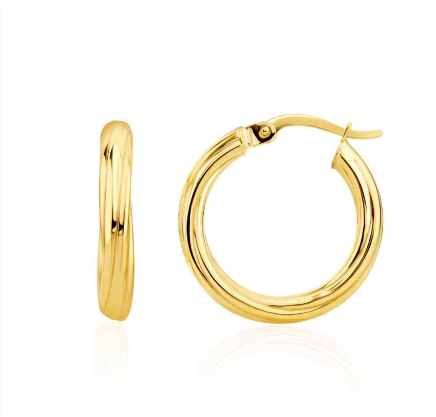 9ct gold Twist 21mm Hoop