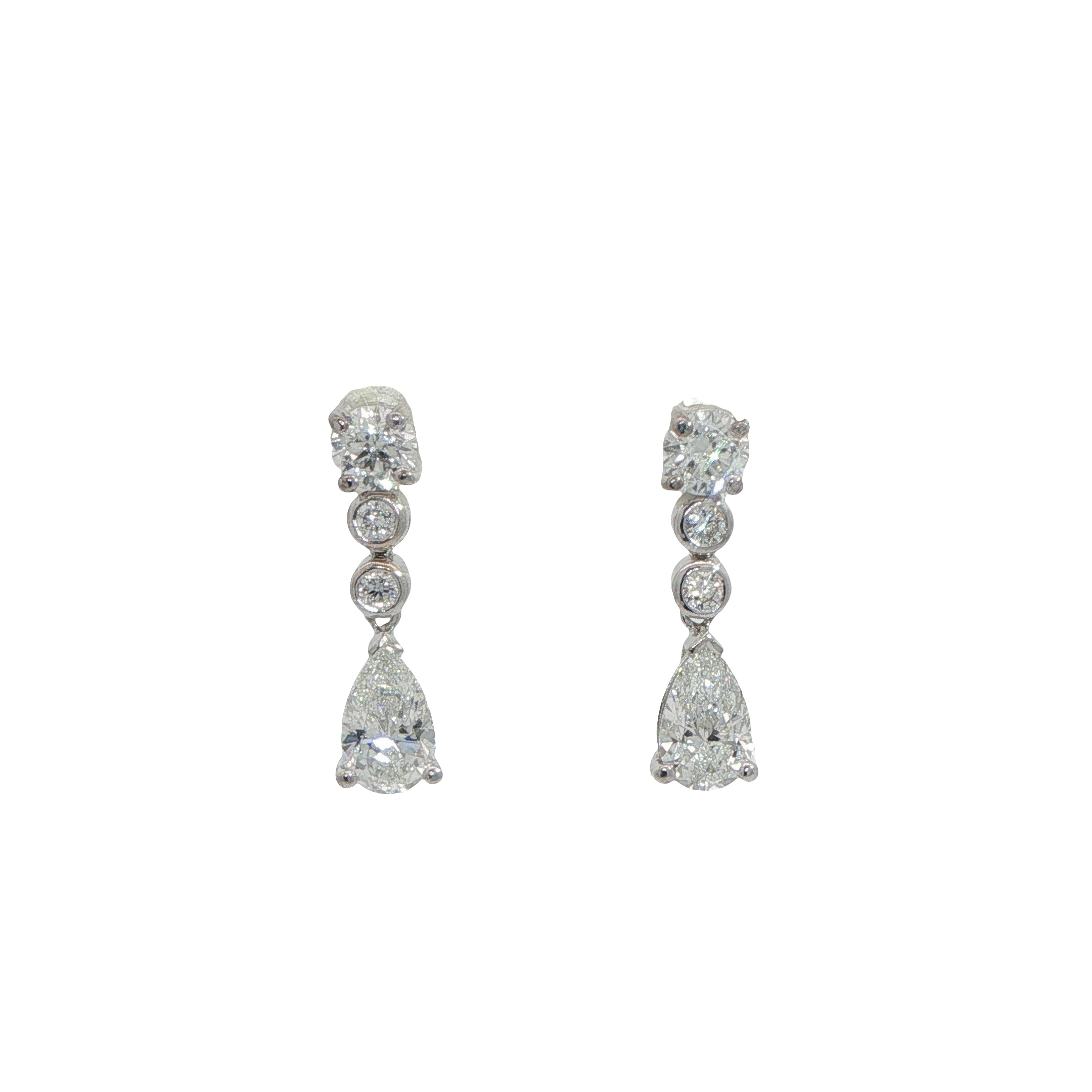 18 Carat White Gold Interchangeable Laboratory Grown Diamond Drop Earrings
