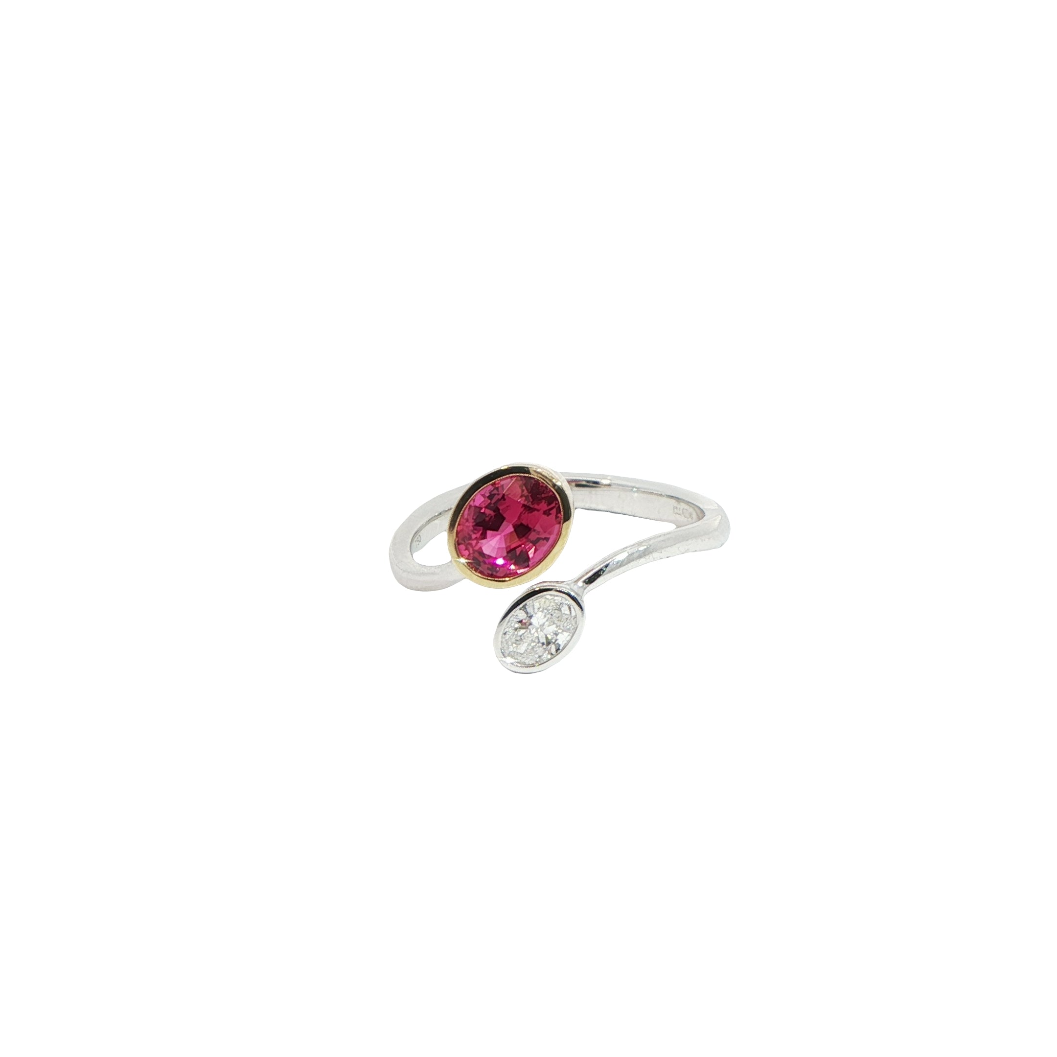 18 Carat White and Yellow Gold Ruby and Diamond Ring