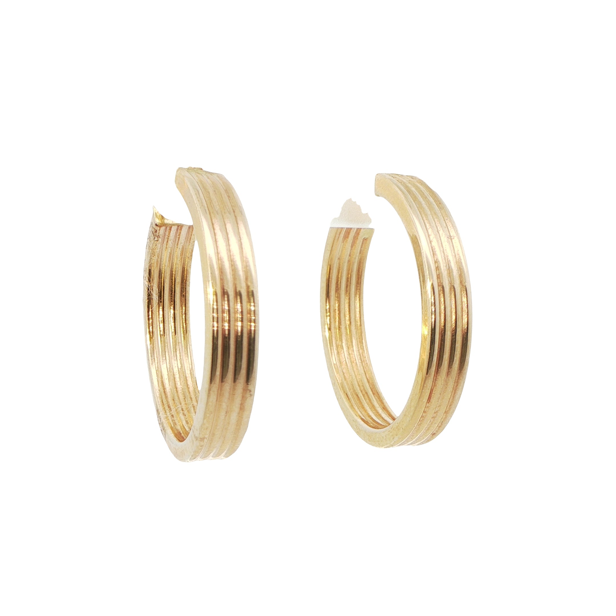 9 Carat Yellow Gold Wide Hoop Earrings