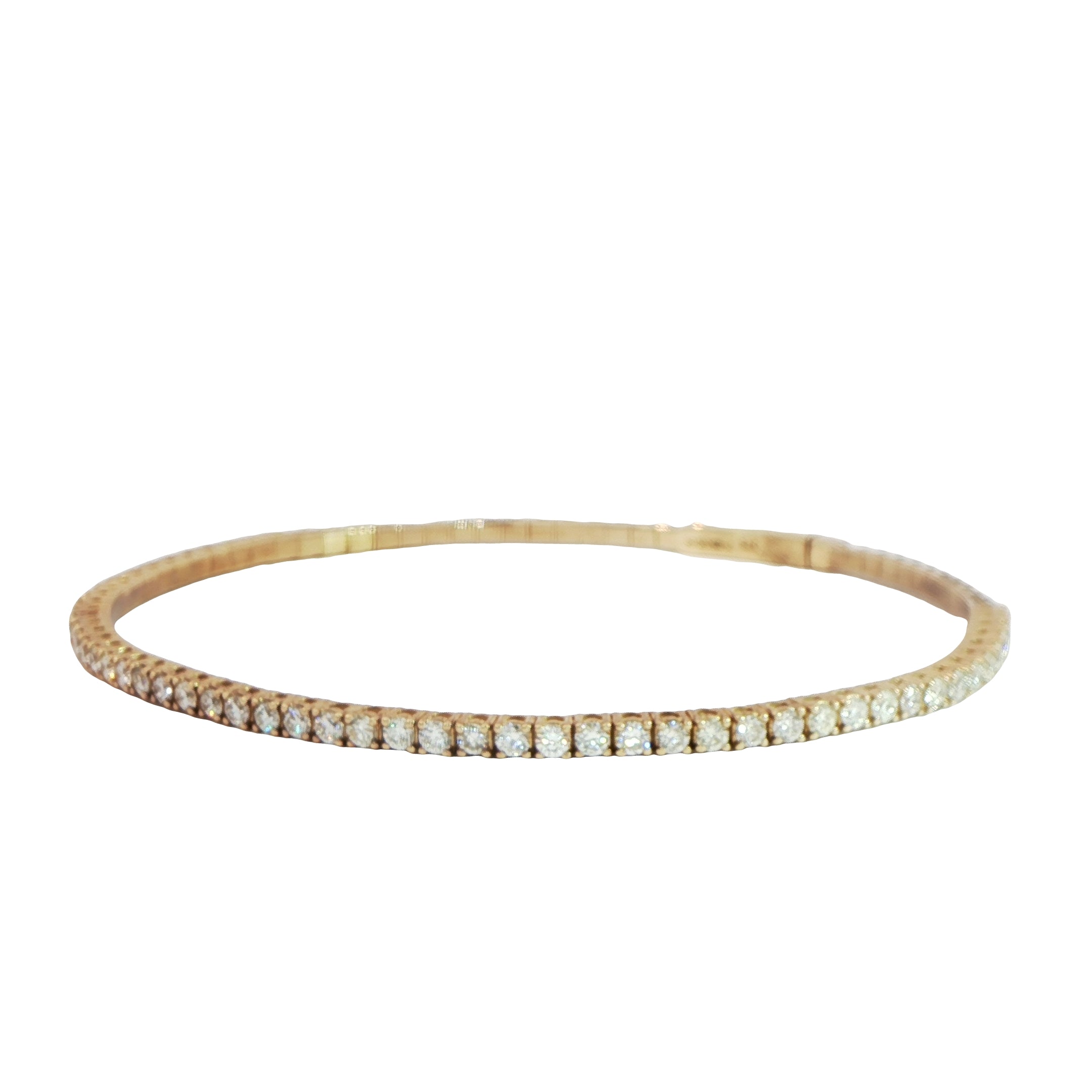 9 Carat Yellow Gold Diamond Flexi Line Bangle