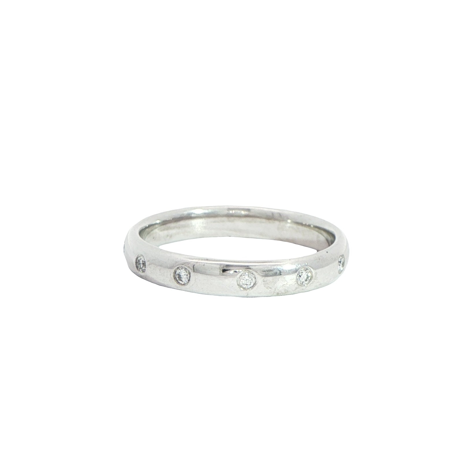 18 Carat White Gold Diamond Set Band