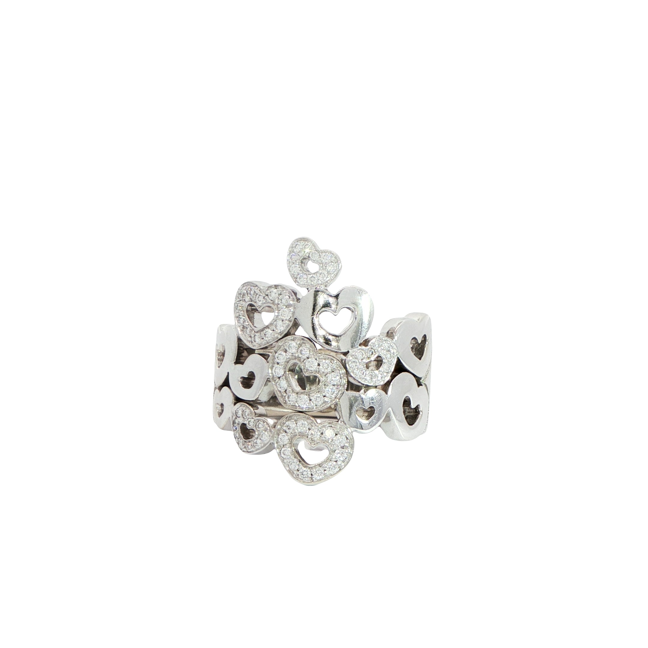 18 Carat White Gold Pascale Bruni Diamond Heart Ring