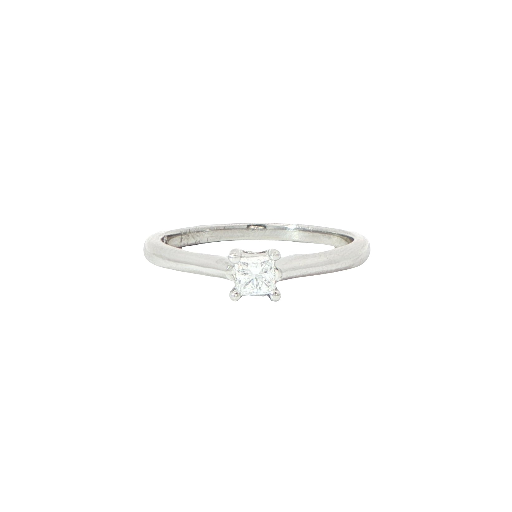 18 Carat White Gold Princess Cut Solitaire
