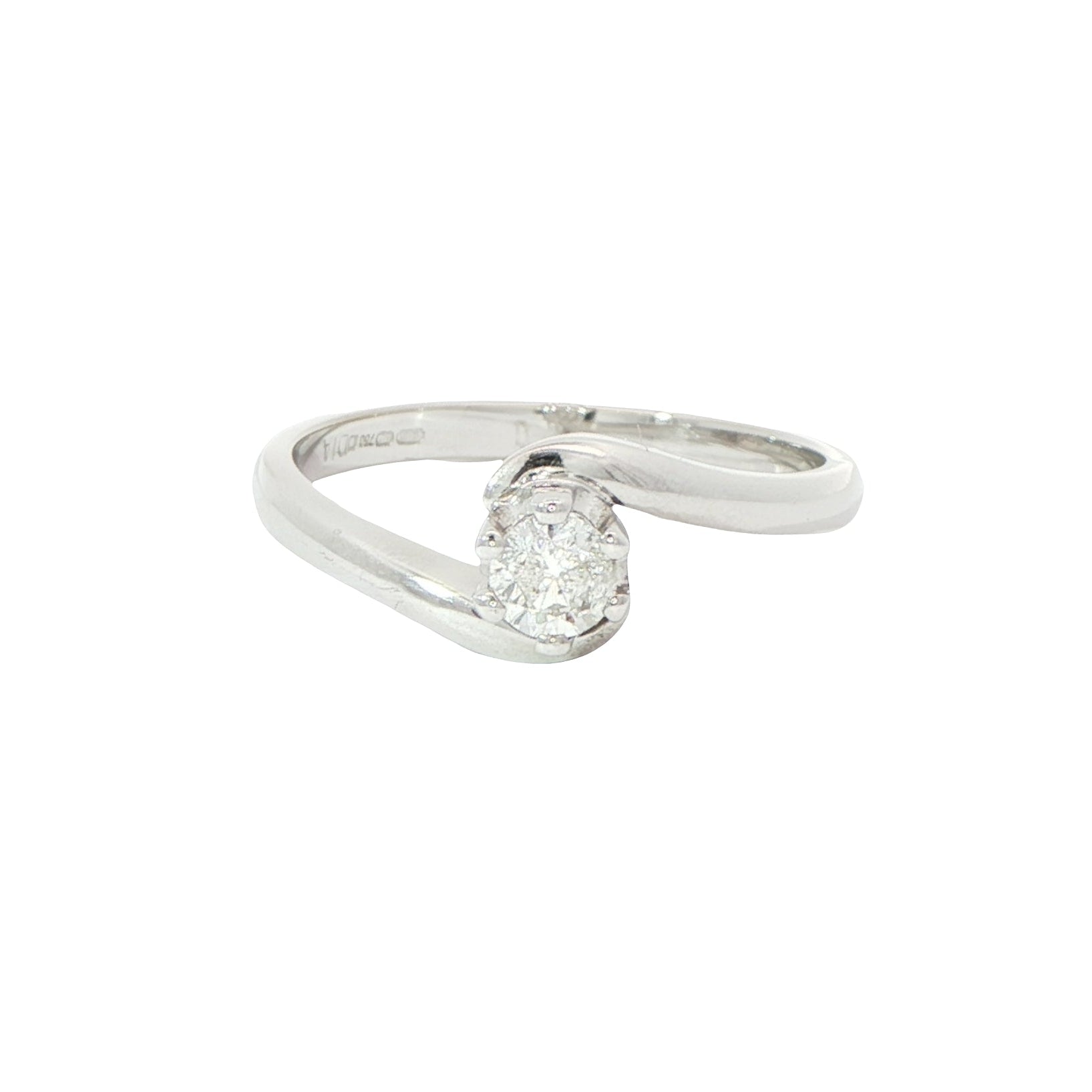 18 Carat White Gold Diamond Crossover Ring