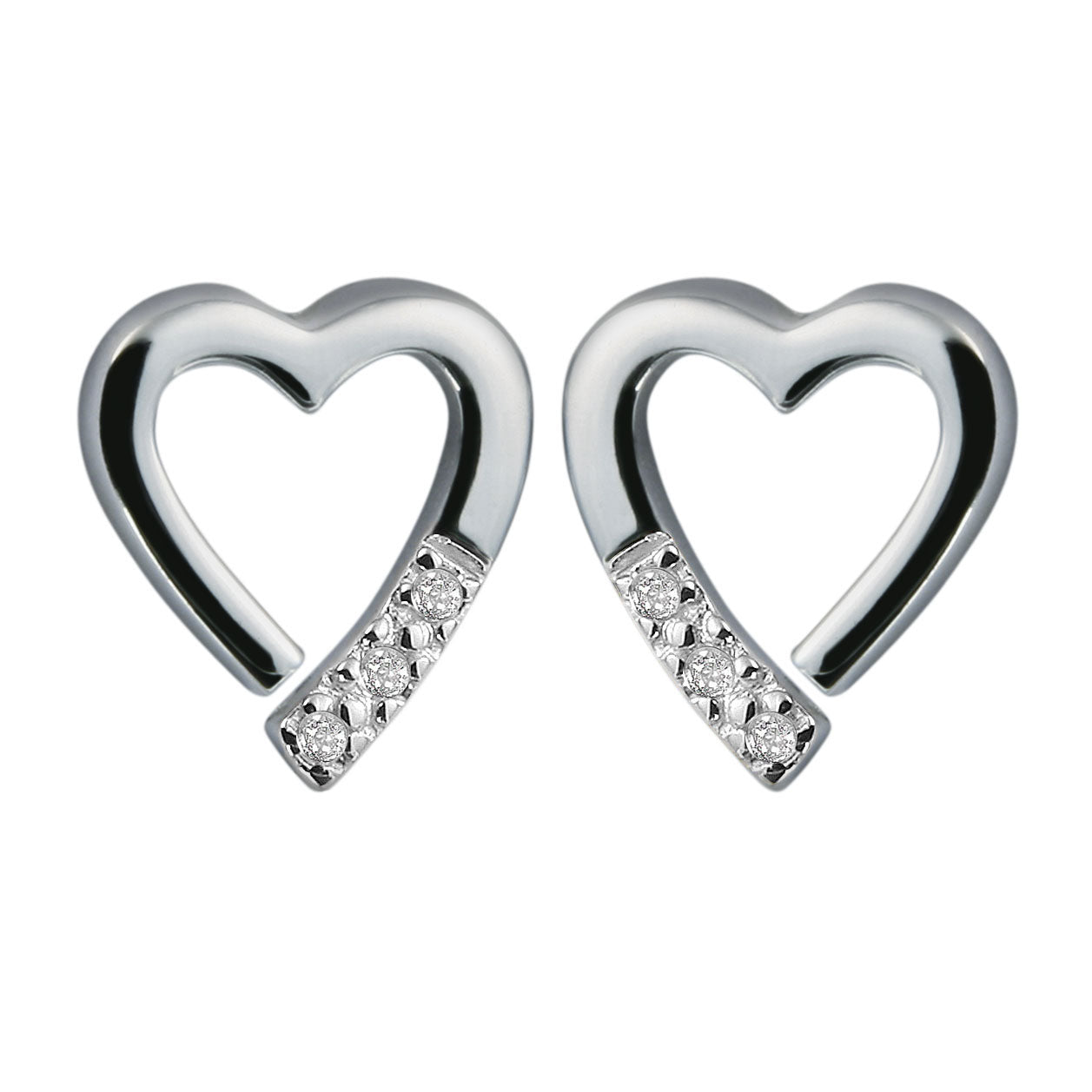 Hot Diamonds Silver Open Heart Earrings