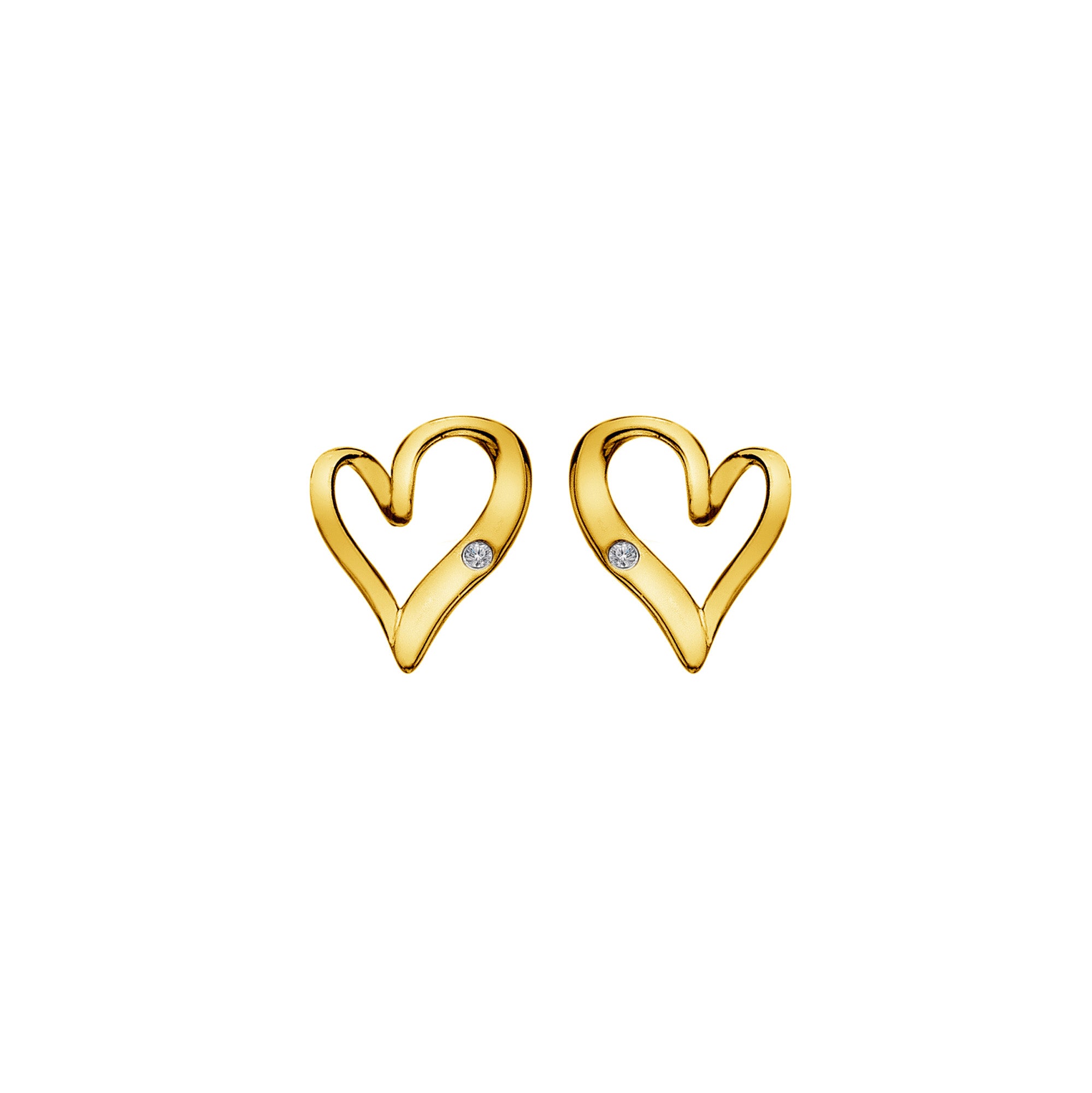 Hot Diamonds Gold Plated Open Heart Earrings