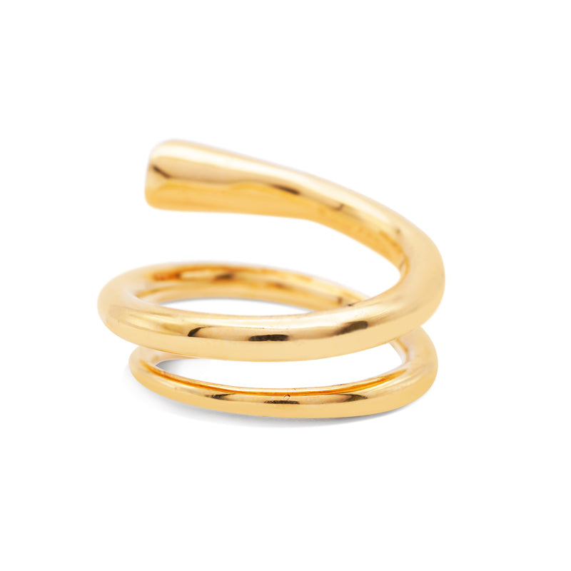 18 Carat Yellow Gold Ruby and Diamond Snake Ring