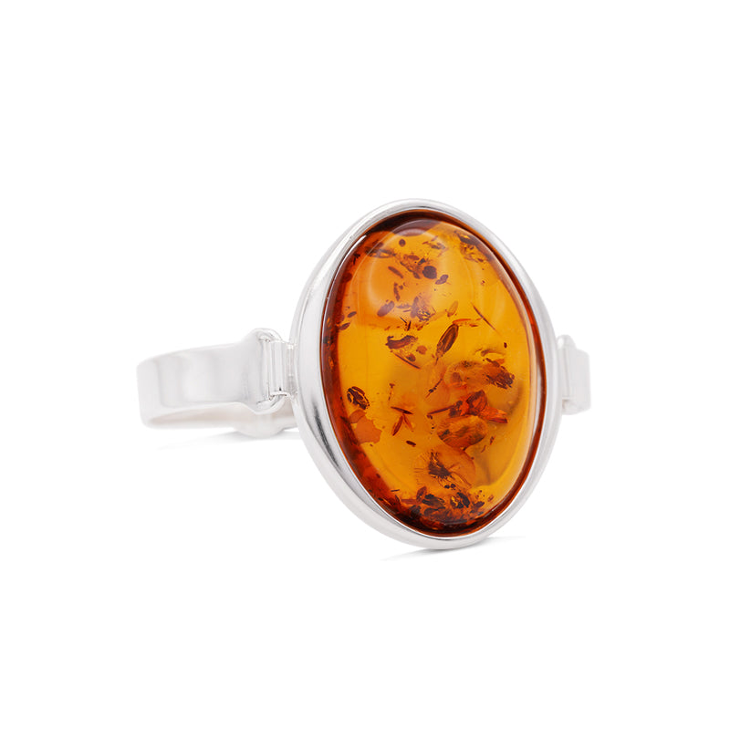 Silver Amber Bangle