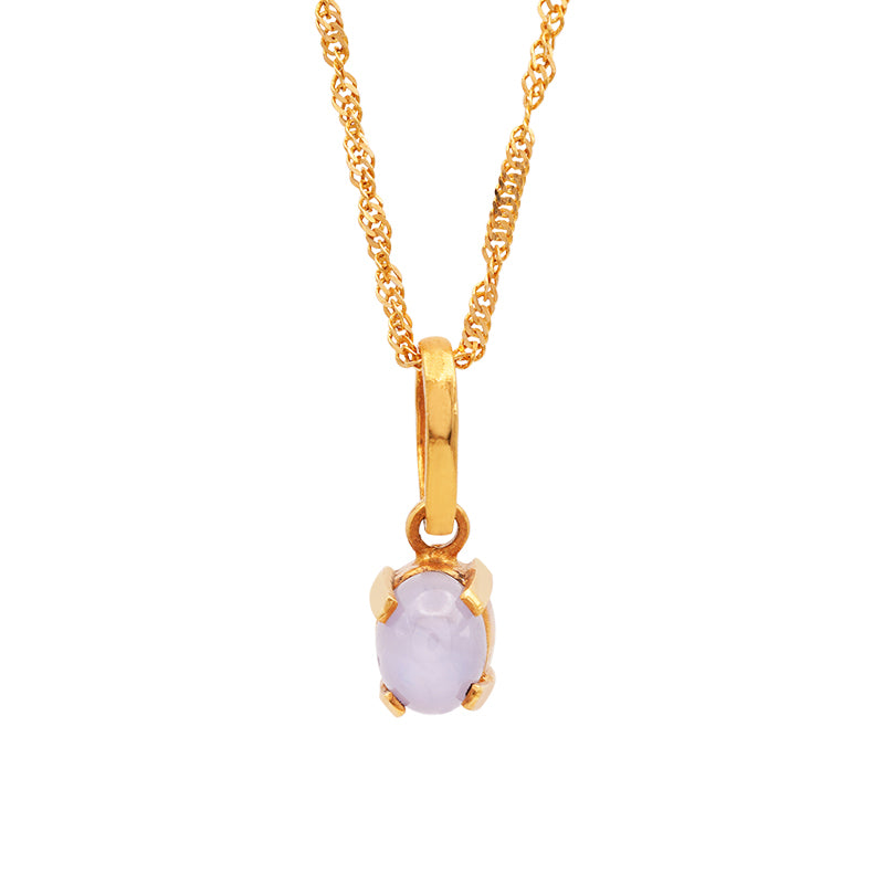 21 Carat Gold Lilac Star Sapphire Pendant Necklace – 1.85ct