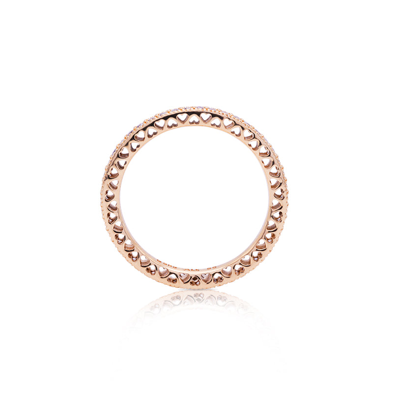 14 Carat Yellow Gold Pandora Hearts Cubic Zirconia Ring