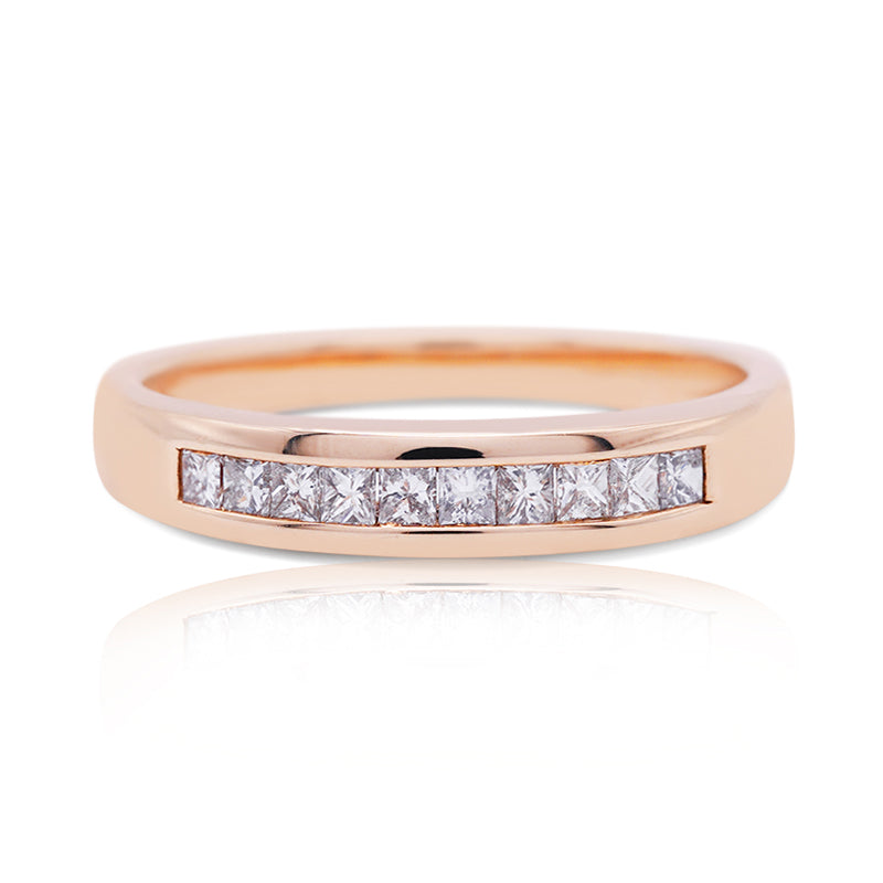9 Carat Yellow Gold Princess Cut Diamond Ring