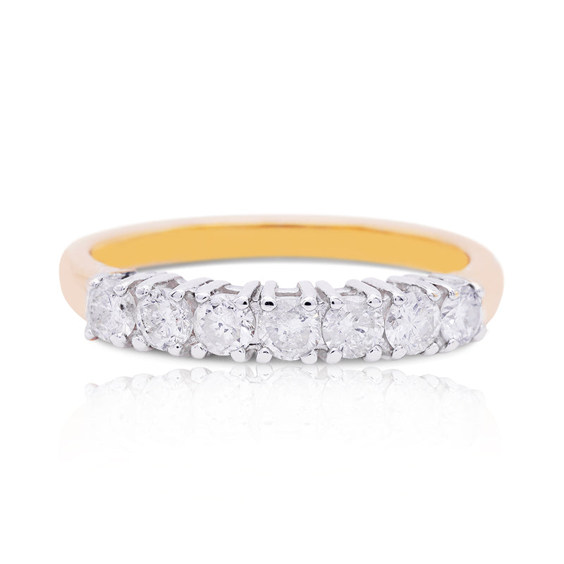 18 Carat Yellow Gold Seven Stone Diamond Ring