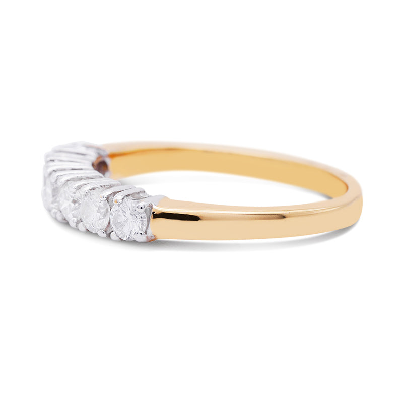 18 Carat Yellow Gold Seven Stone Diamond Ring