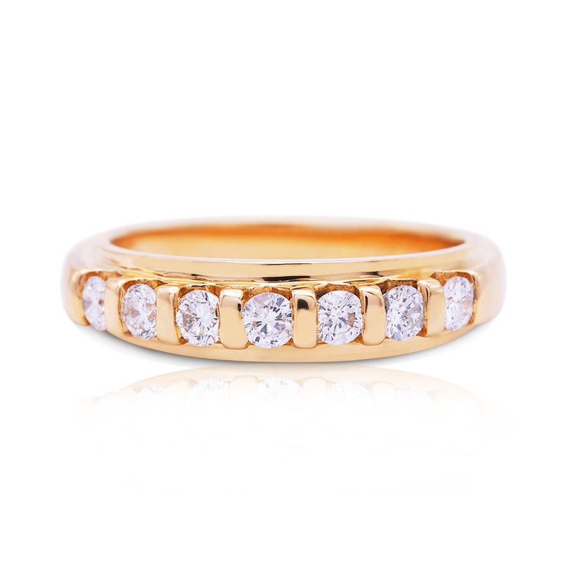 18 Carat Yellow Gold Seven Stone Diamond Ring