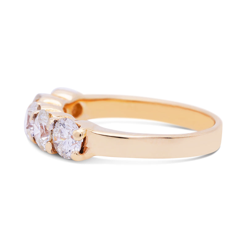 14 Carat Yellow Gold Five Stone Diamond Ring