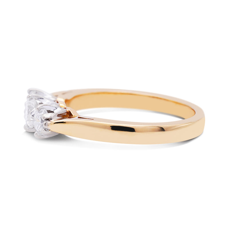 18 Carat Yellow Gold Trilogy Diamond Ring
