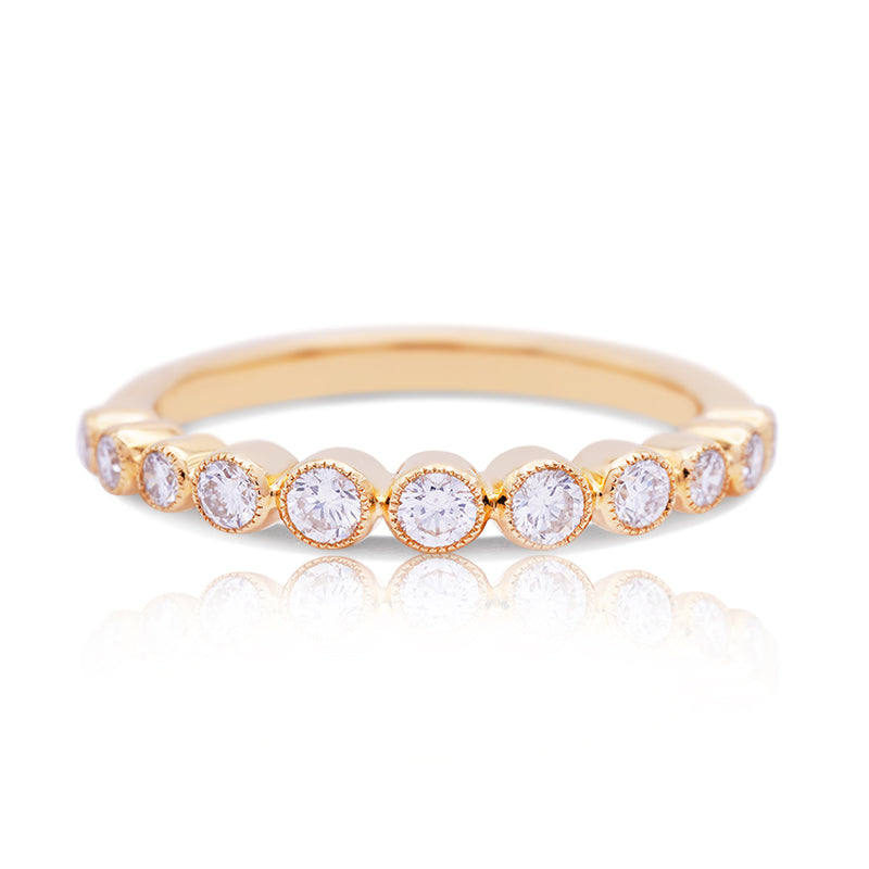 18 Carat Yellow Gold Diamond Half Eternity Ring