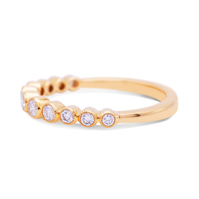 18 Carat Yellow Gold Diamond Half Eternity Ring
