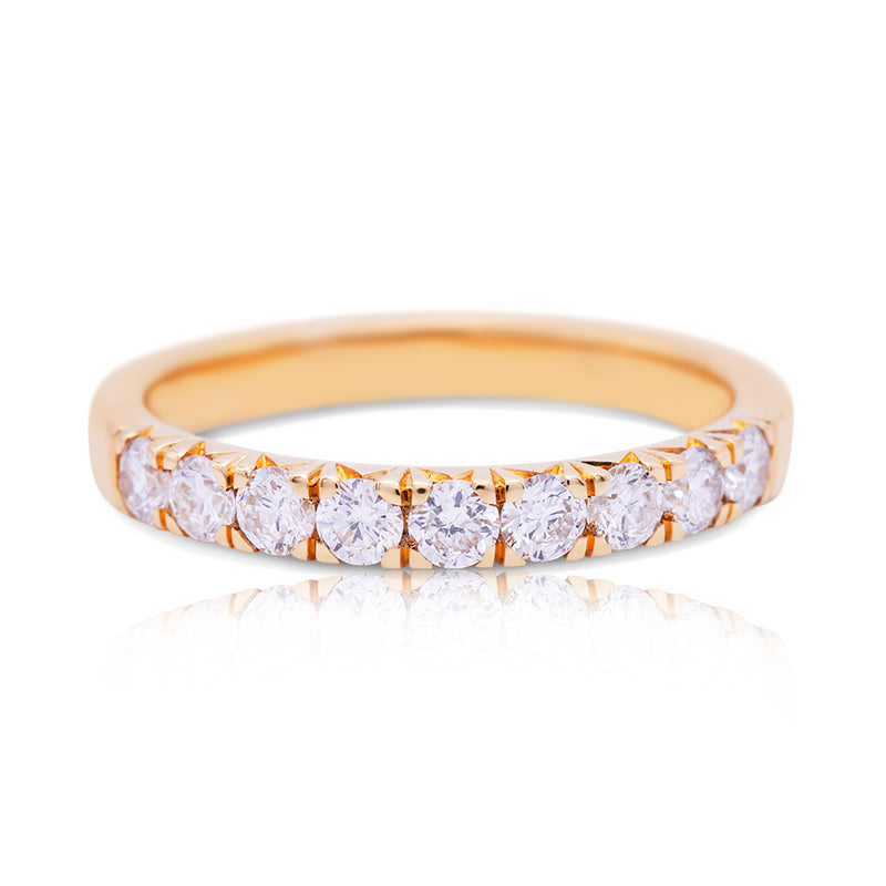 18 Carat Yellow Gold Diamond Half Eternity Ring