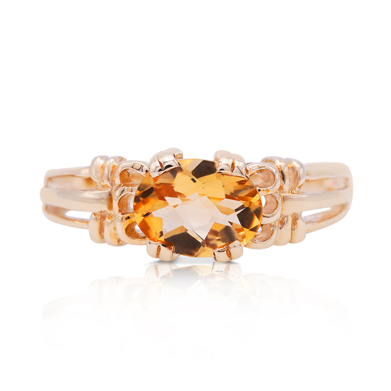 9 Carat Yellow Gold Citrine Ring