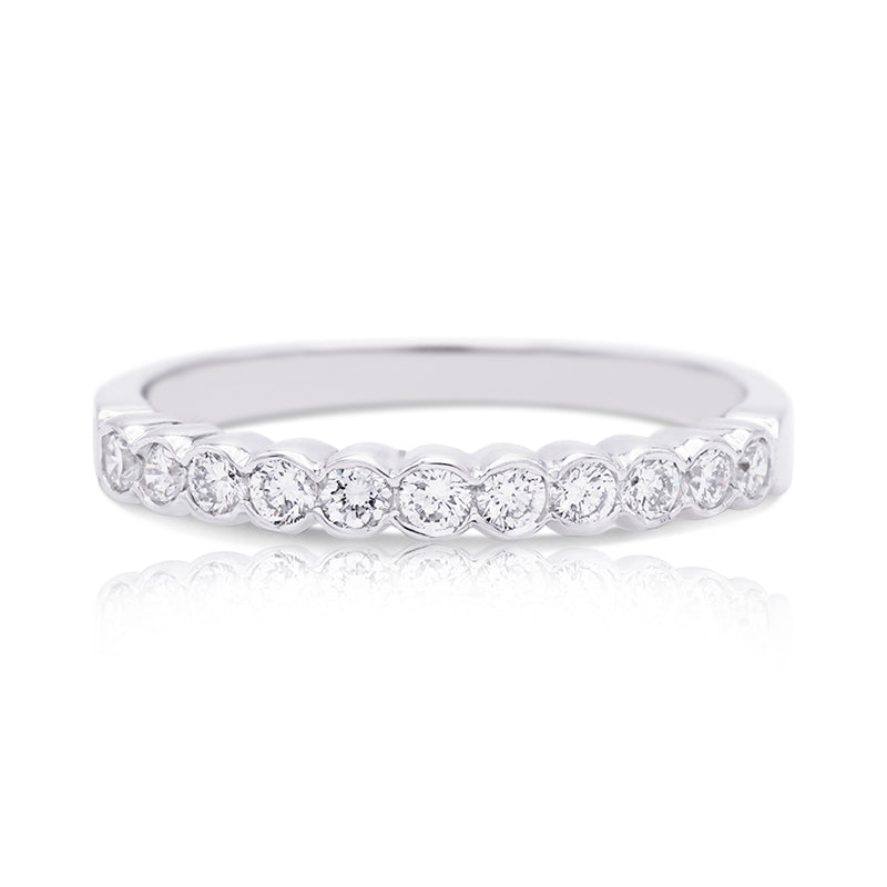 18 Carat White Gold Diamond Half Eternity Ring