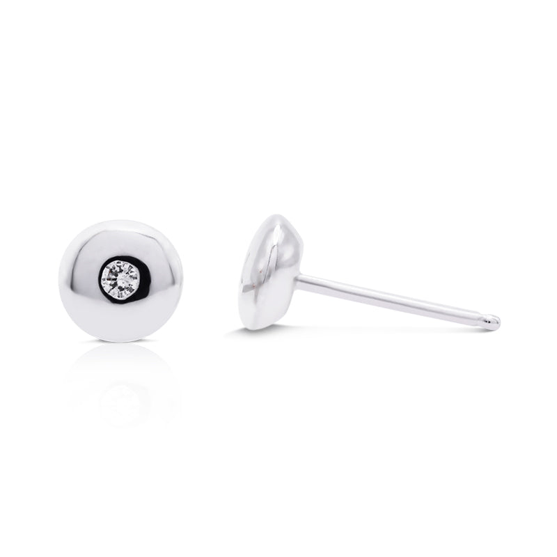 18 Carat White Gold Diamond Stud Earrings