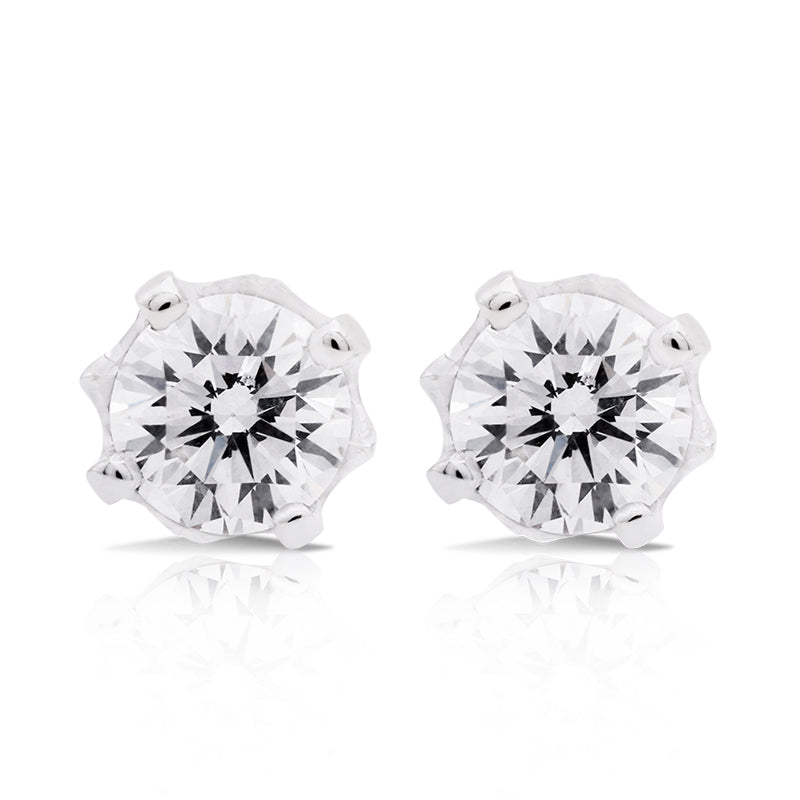18 Carat White Gold Diamond Stud Earrings