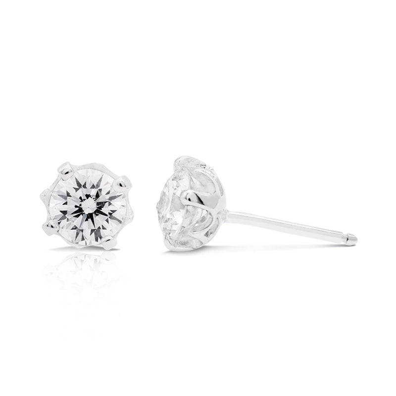 18 Carat White Gold Diamond Stud Earrings