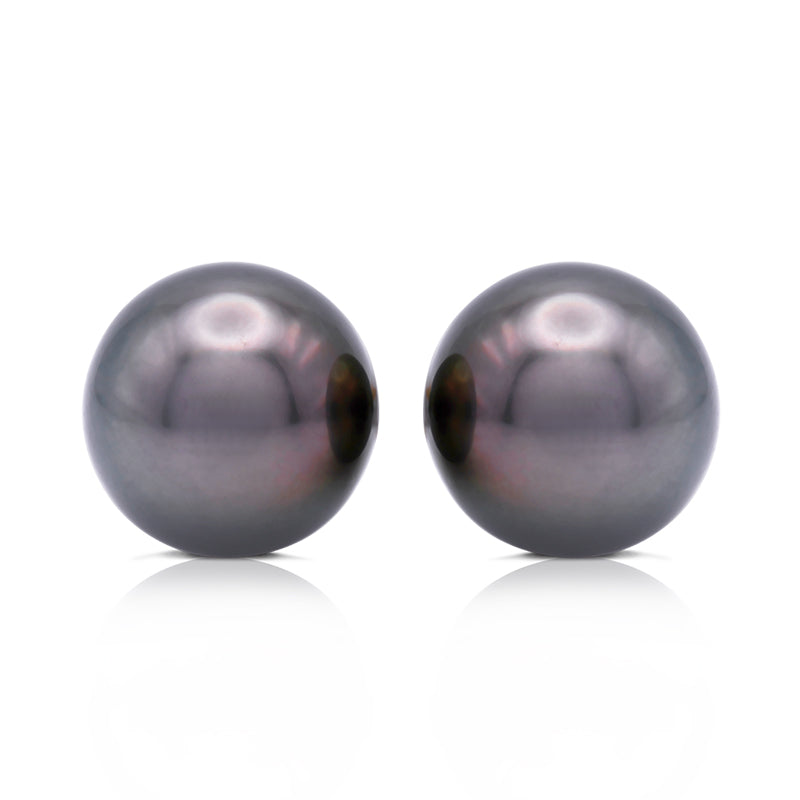 9 Carat White Gold Tahitian Pearl Stud Earrings