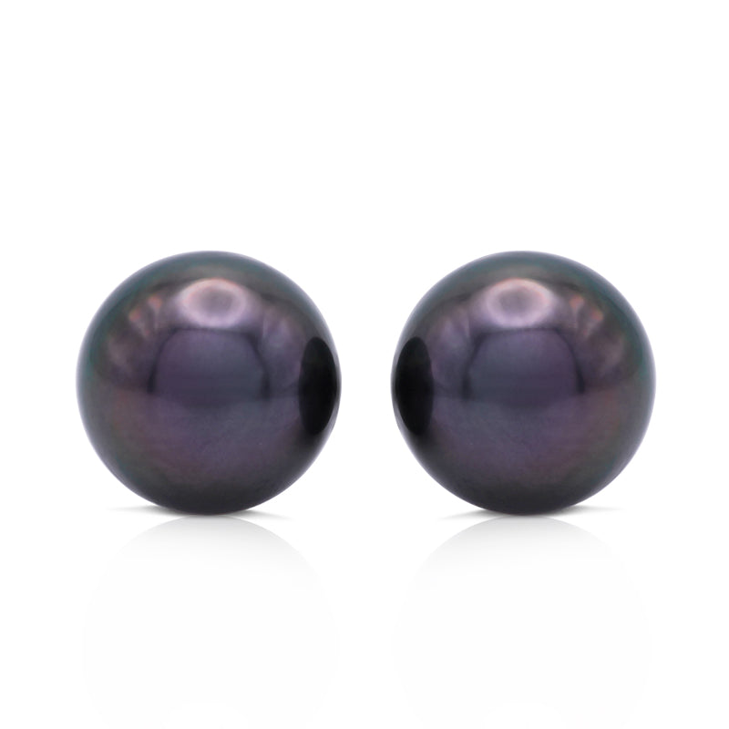 9 Carat White Gold Tahitian Pearl Stud Earrings