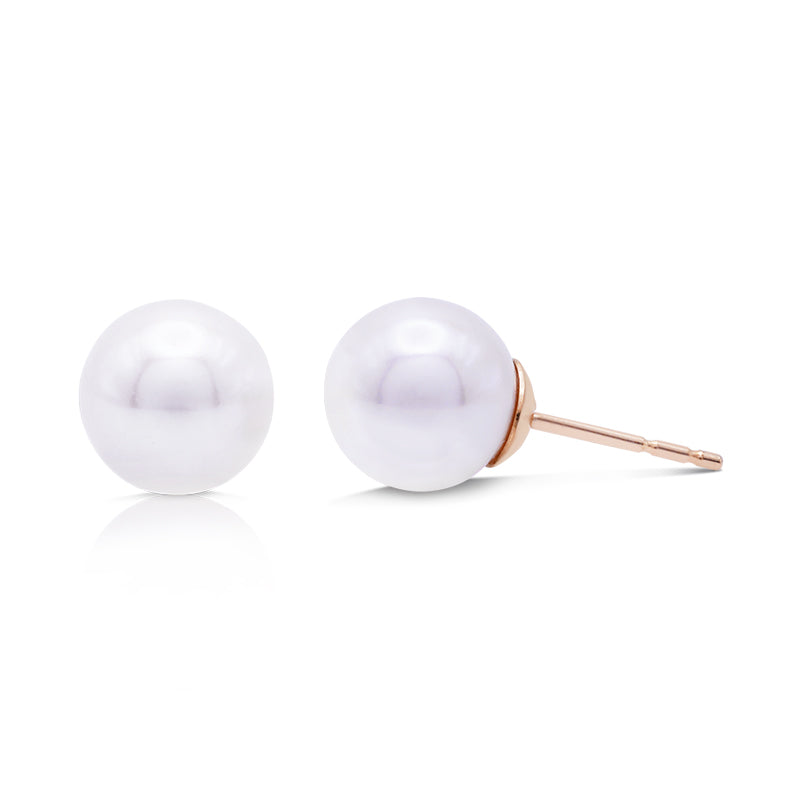 9 Carat Yellow Gold Cultured Pearl Stud Earrings