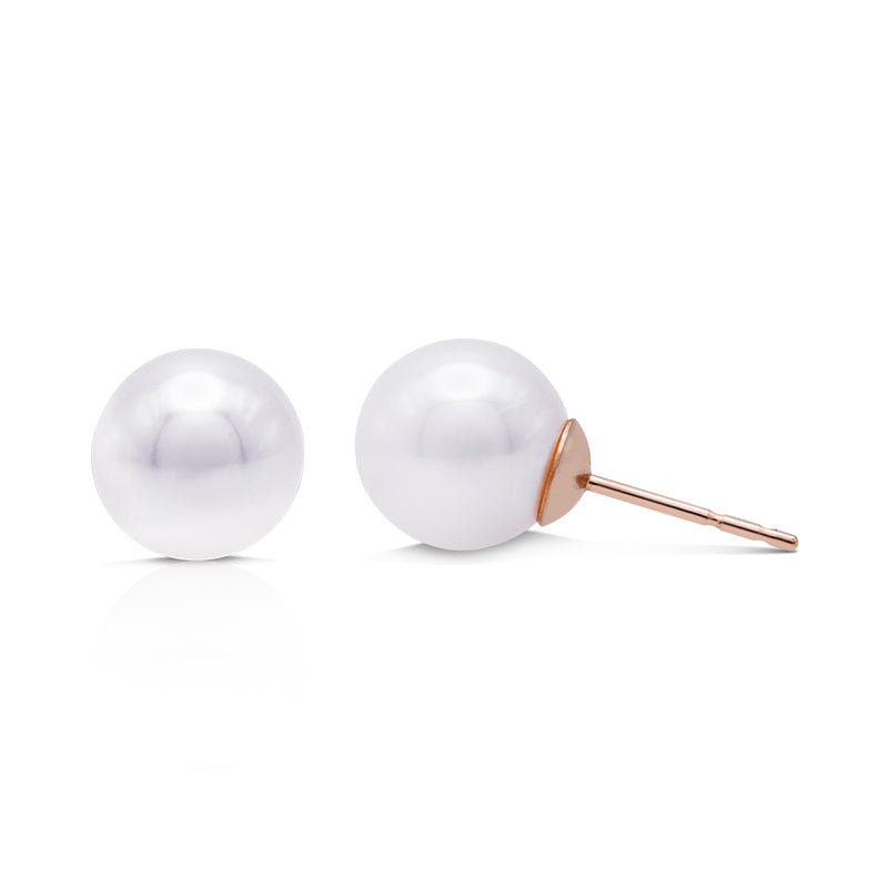 9 Carat Yellow Gold Cultured Pearl Stud Earrings