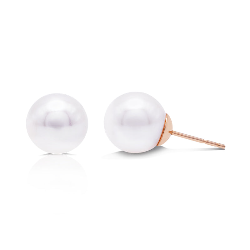 9 Carat Yellow Gold Cultured Pearl Stud Earrings