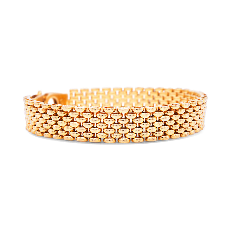 9 Carat Yellow Gold Brick Link Bracelet