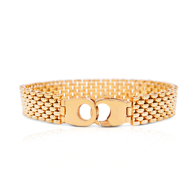 9 Carat Yellow Gold Brick Link Bracelet