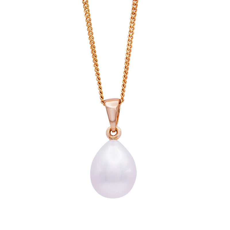 9 Carat Yellow Gold Cultured Pearl Pendant on Chain