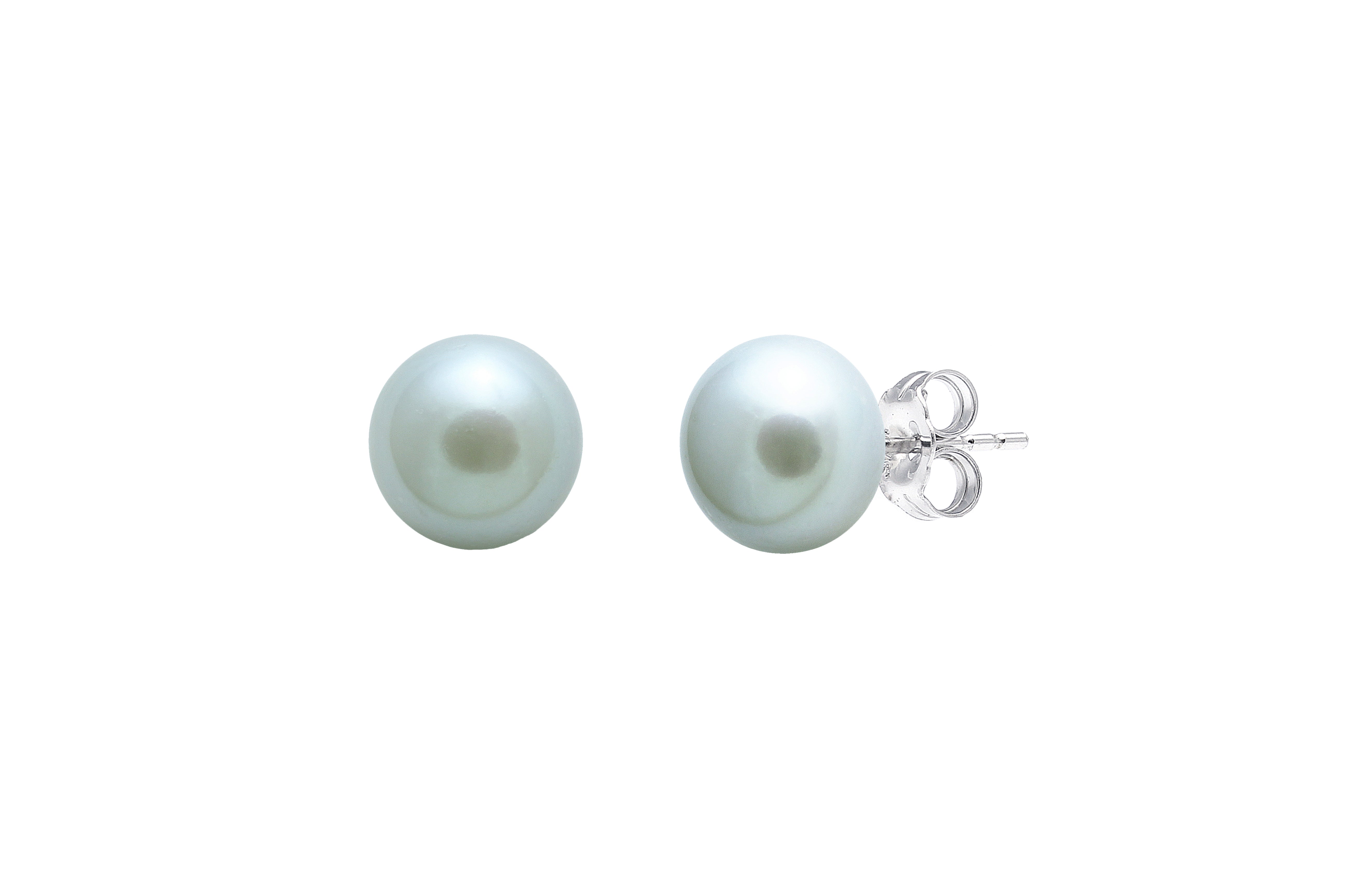 Sterling Silver 7mm Grey Freshwater Pearl Stud Earrings