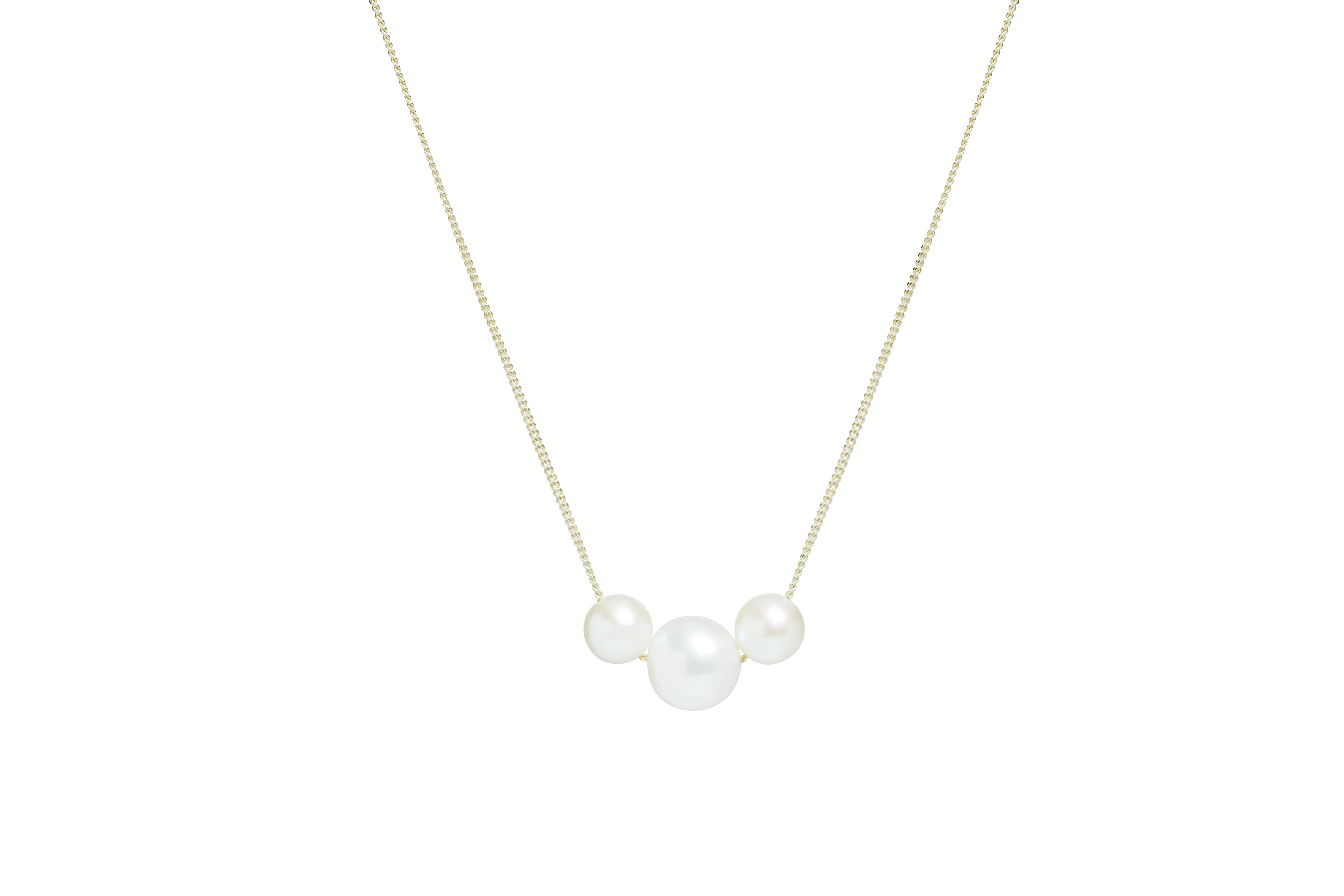 9ct Gold Freshwater Pearl triple Necklace