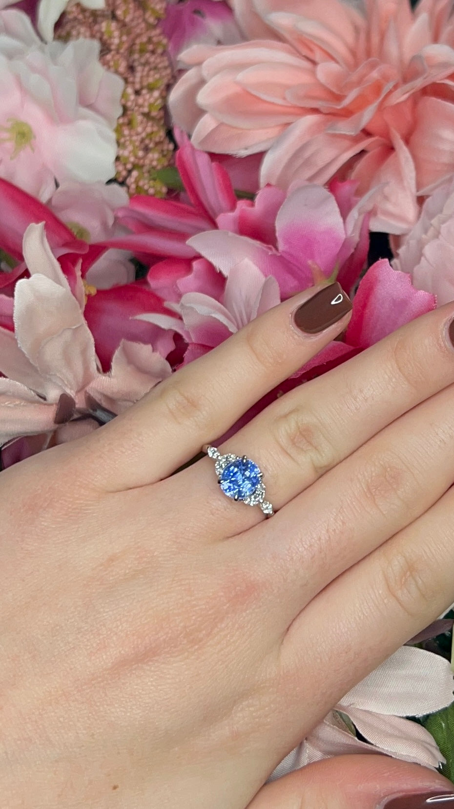 Platinum Sapphire and Diamond Ring