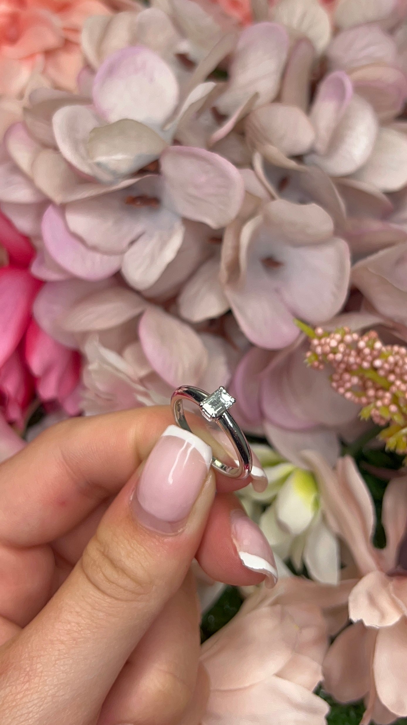 18 Carat White Gold Emerald Cut Diamond Solitaire Ring